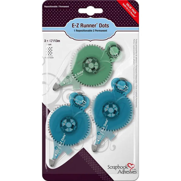 Scrapbook Adhesives, E-Z Runner Dots, Value Pack 3/Pkg (01233)