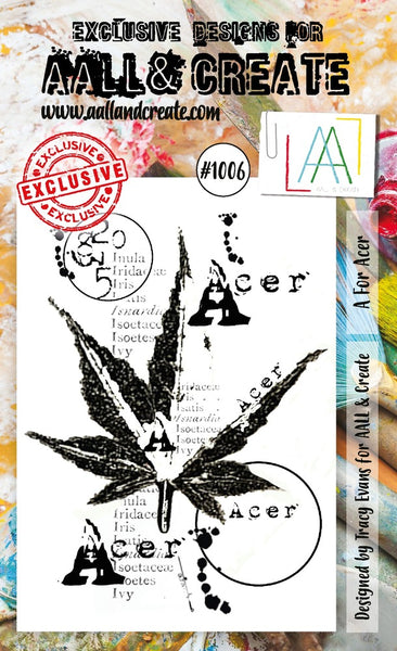AALL & Create, #1006, A For Acer, A7 Photopolymer Clear Stamp Set by Tracy Evans