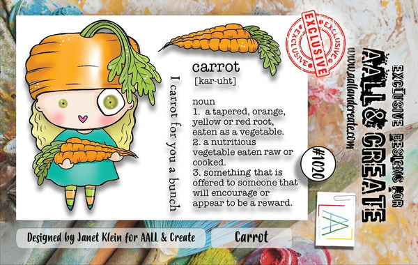 AALL & Create, #1020, Carrot, A7 Photopolymer Clear Stamp Set by Janet Klein