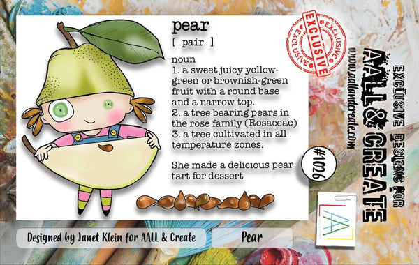 AALL & Create, #1026, Pear, A7 Photopolymer Clear Stamp Set by Janet Klein