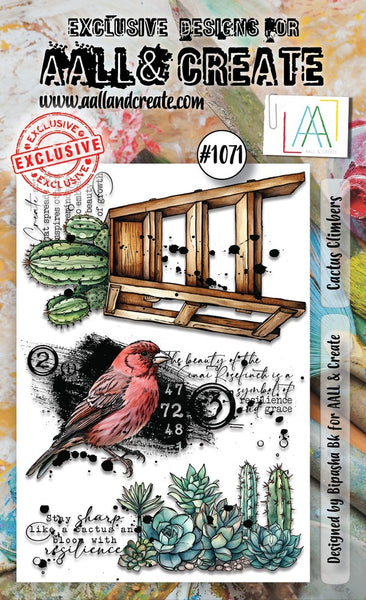 AALL And Create, #1071, A6 Photopolymer Clear Stamp Set by Bipasha Bk, Cactus Climbers