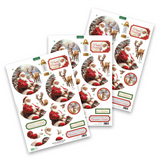 Katy Sue, Die Cut Decoupage,Santa & Rudolph Bauble (pack of 3)