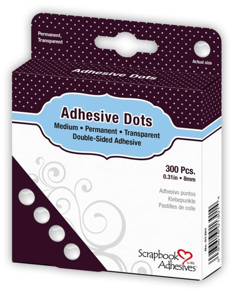 3L Scrapbook Adhesive, Scrapbook Adhesives Dodz Adhesive Dot Roll, Medium .31", 8mm, 300/Pkg