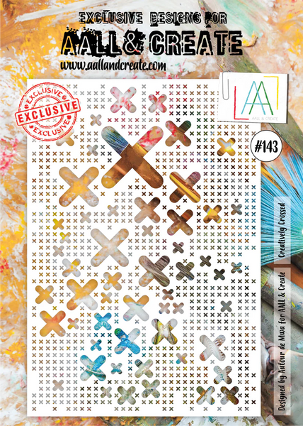 AALL & Create, A4 Stencil, #143, Creatively Crossed