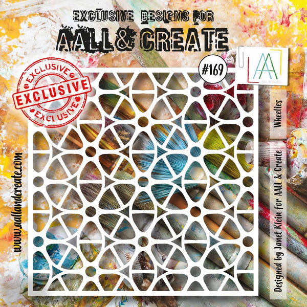 AALL & Create, 6"x6" Stencil, #169, Wheelies, Designed by Janet Klein