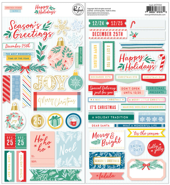 PinkFresh, Cardstock Stickers, Happy Holidays