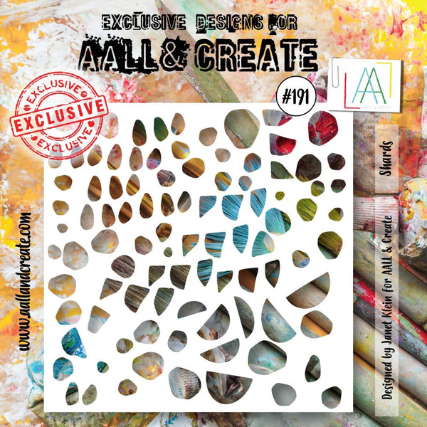 AALL And Create, #191, 6"X6" Stencil by Janet Klein, Shards