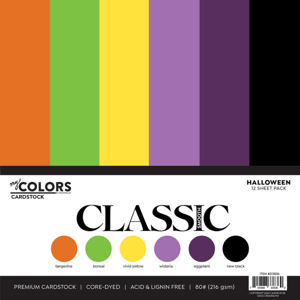PhotoPlay, My Colors Classic Cardstock Bundle 12"X12" 12/Pkg, Halloween