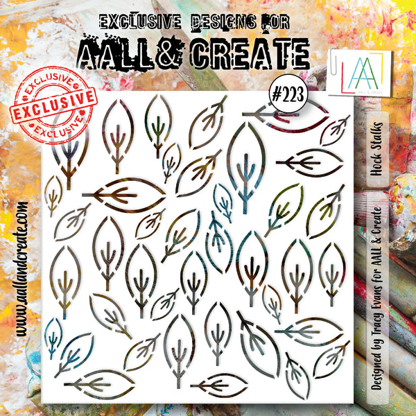 AALL & Create, #223, 6"x6" Stencil, Designed by Tracy Evans, Hock Stalks