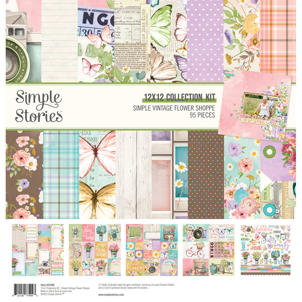 Simple Stories Collection Kit 12"X12", Simple Vintage Flower Shoppe