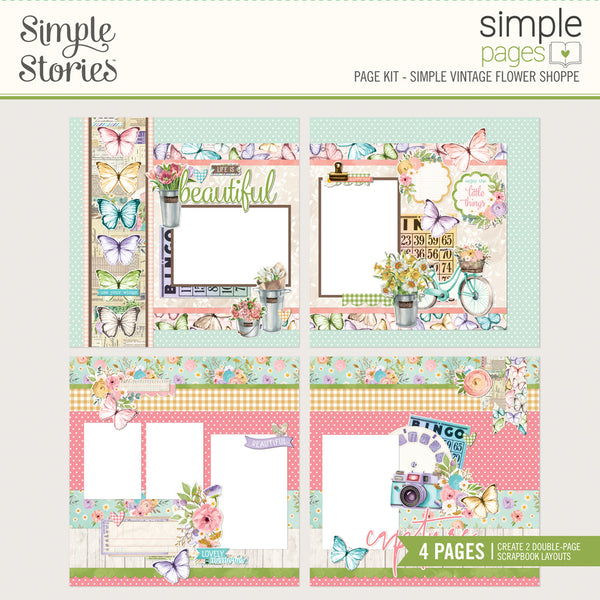Simple Stories, Simple Pages Page Kit, Simple Vintage Flower Shoppe