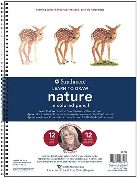 Strathmore, Learn to Draw, Nature in Colored Pencil Instructional Art Pad, 12 Lessons