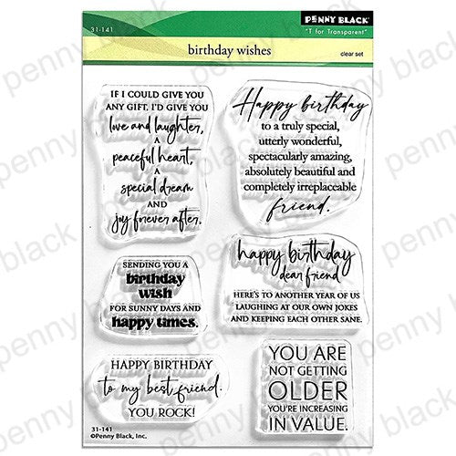 Penny Black, Clear Stamps, 5"x 6.5", Birthday Wishes (31-141)