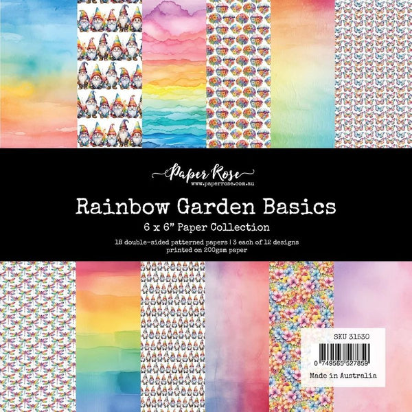 Paper Rose, 6"X6" Paper Collection, Rainbow Garden Basics