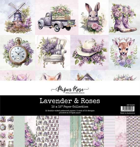 Paper Rose, 12X12 Paper Collection, Lavender & Roses