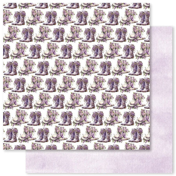 Paper Rose, Double-Sided Patterned Paper, 12"x12", Lavender & Roses C