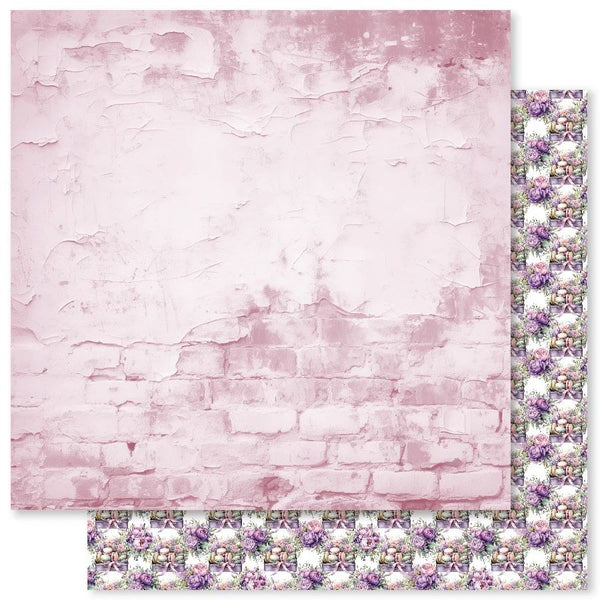 Paper Rose, Double-Sided Patterned Paper, 12"x12", Lavender & Roses F