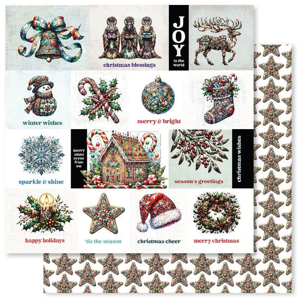 Paper Rose, 12"X12" Double-Sided Patterned Paper, Christmas Cheer A
