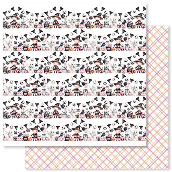 Paper Rose, 12X12 Patterned Paper, Pink Halloween D