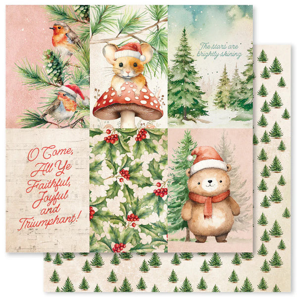 Paper Rose, 12X12 Patterned Paper, Woodland Christmas D