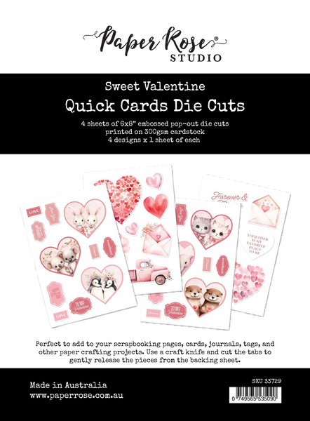 Paper Rose, 6X8 Quick Cards Die Cuts, Sweet Valentine (33729)