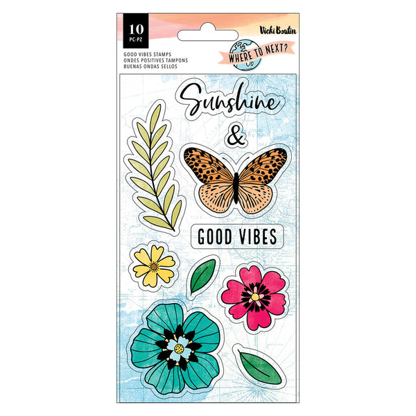 Vicki Boutin Where To Next Clear Stamps 12/Pkg, Good Vibes
