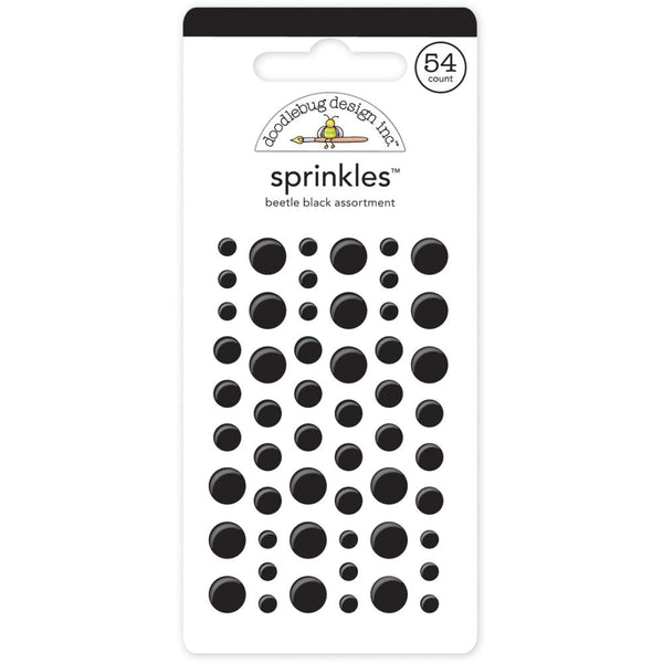 Doodlebug Design, Doodlebug Sprinkles Adhesive Glossy Enamel Dots, Beetle Black, 54/Pkg