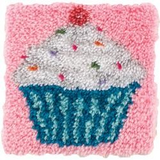 Caron Wonderart Latch Hook Kit 12"X12", Cupcake