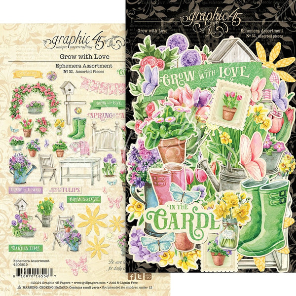 Graphic 45 Ephemera Die-Cut Assortment, Grow With Love