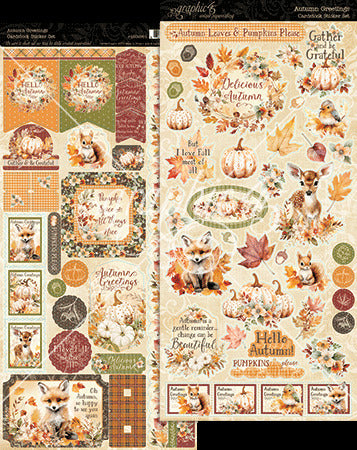 Graphic 45 Sticker Set, Autumn Greetings