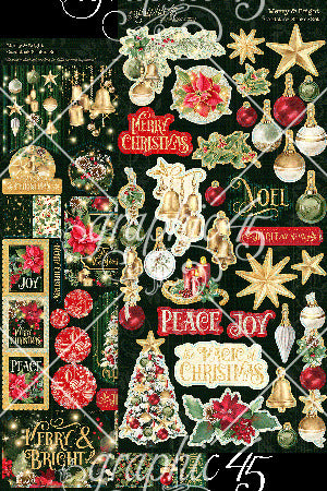 Graphic 45 Sticker Set, Merry & Bright