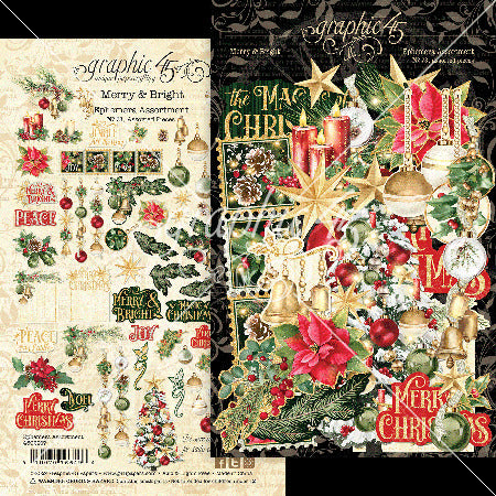 Graphic 45 Ephemera Set, Merry & Bright