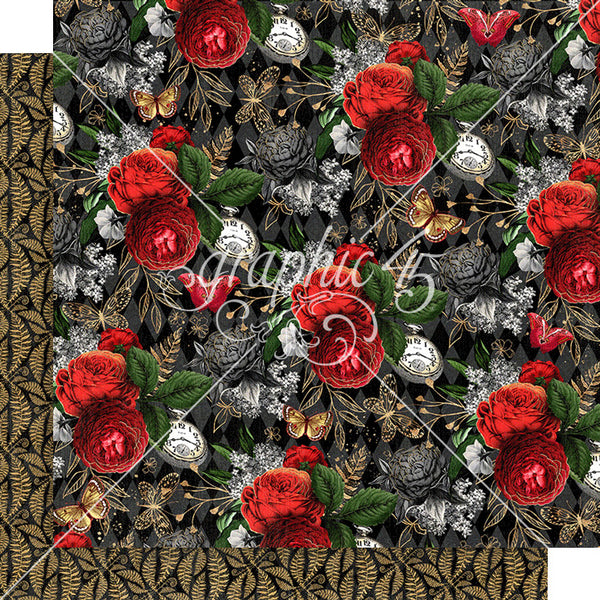 Graphic 45, Curiouser & Curiouser Double-Sided Cardstock 12"X12", Happy Hours