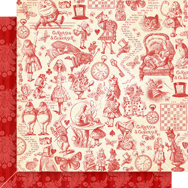 Graphic 45, Curiouser & Curiouser Double-Sided Cardstock 12"X12", Always Late