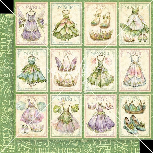 Graphic 45, Fairy Boutique Double-Sided Cardstock 12"X12", Sparkle and Glow (4503040)