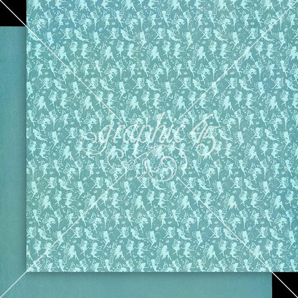 Graphic 45, Fairy Boutique Double-Sided Cardstock 12"X12", Aero Blue Pattern & Solid (4503052)