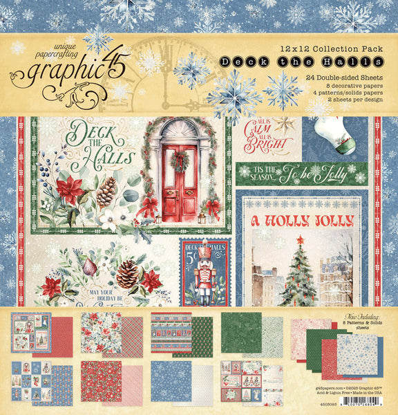 Graphic 45 Collection Pack 12"X12", Deck The Halls