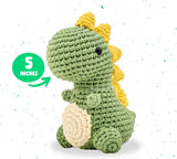 Bucilla Amigurumi Kit, 5", T-Shirt Yarn, Dino (Intermediate)