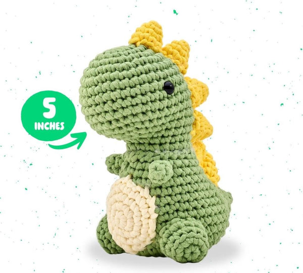 Bucilla Amigurumi Kit, 5", T-Shirt Yarn, Dino (Intermediate)