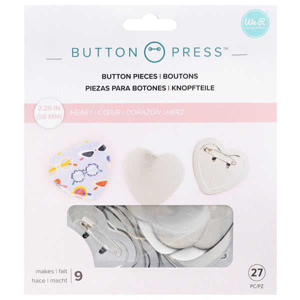We R Memory Keepers Button Press Refill Pack Kit, Heart - Makes 9 Pins