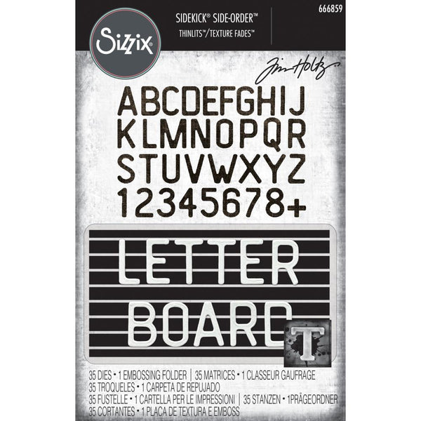 Sizzix Sidekick Texture Fades Embossing Folder By Tim Holtz, Sentiments (666859)