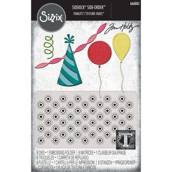 Sizzix Sidekick Texture Fades Embossing Folder By Tim Holtz, Birthday (666861)