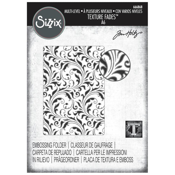 Sizzix Multi Level Textured Impressions Embossing Folder by Tim Holtz, Vault Flourish (#666868)
