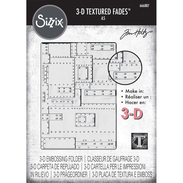 Sizzix 3D Texture Fades Embossing Folder A5 by Tim Holtz, Foundry (666887)