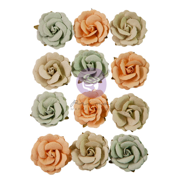 Prima Marketing Paper Flowers 12/Pkg, Floral Adventure, In The Moment (668365)