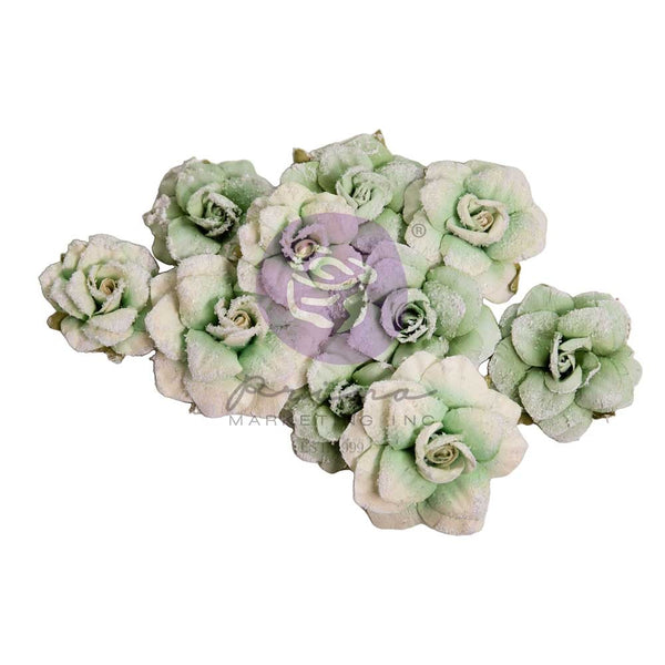 Prima Marketing Paper Flowers 10/Pkg, The Home Baker, Mint Chip Roses