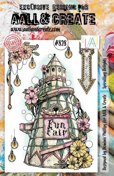 AALL & Create, #828, Spiralling Delights, Clear Stamp by Dominic Phillips