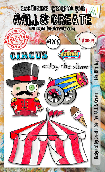 AALL & Create, #1206, The Big Top, A6 Clear Stamps, Designed by Janet Klein