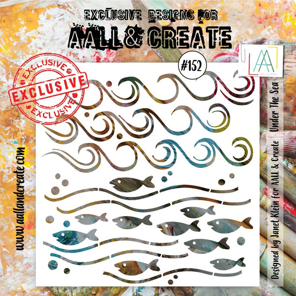 AALL & Create, 6"x6" Stencil by Janet Klein, #152, Under The Sea