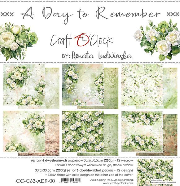 Craft O'Clock, 12"x12" Doube-Sided Paper Pad, A Day to Remember